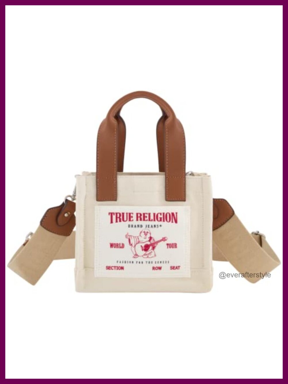 Canvas Tote Bag Mini Travel Shoulder Bag Adjustable Strap